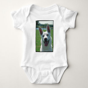 White German Shepherd Dog Baby Bodysuit