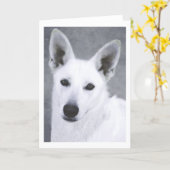 White German Shepherd Dog Card (Yellow Flower)