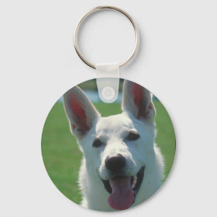 White German Shepherd Dog Keychain