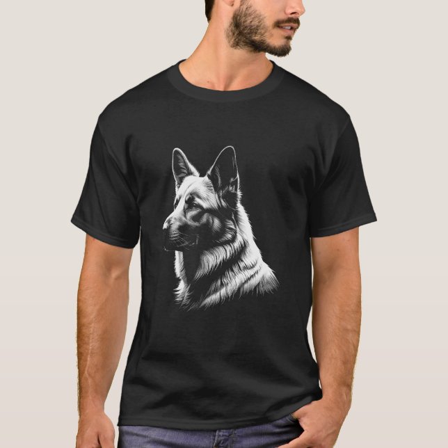 White German Shepherd Dog Portrait Tee (Front)