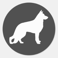 White German Shepherd Dog Silhouette