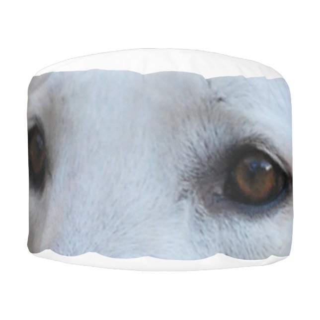 white german shepherd eyes pouf (Front)