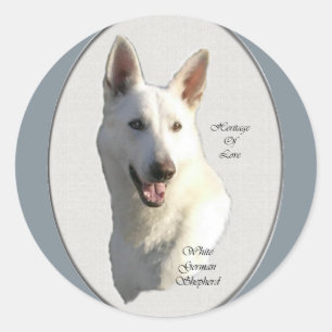 White German Shepherd Gifts Classic Round Sticker