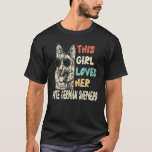 White German Shepherd Girl Cool Vintage Retro For  T-Shirt