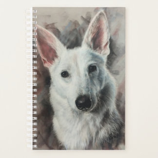 White German Shepherd GSD happy dog Planner