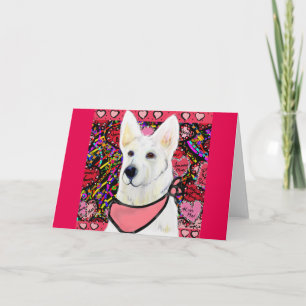 White German Shepherd Holiday Card