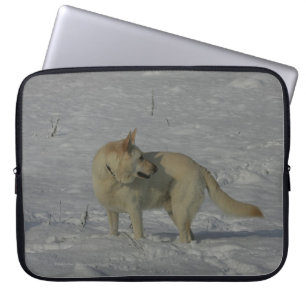 White German Shepherd  in the Snow Laptop Sleeve
