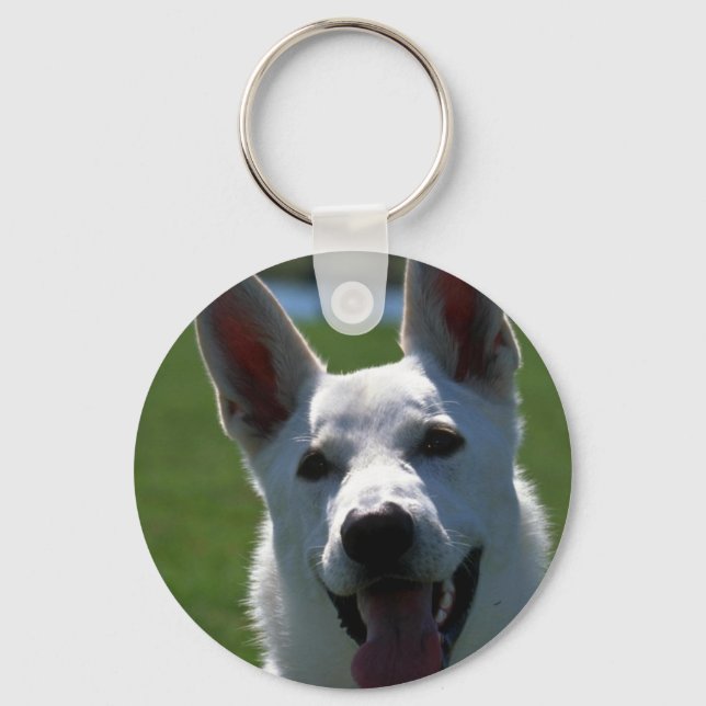 White German Shepherd Keychain (Front)