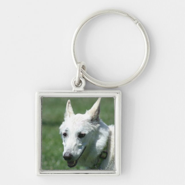 White German Shepherd Keychain (Front)