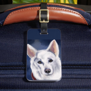 WHITE GERMAN SHEPHERD     LUGGAGE TAG
