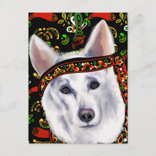 WHITE GERMAN SHEPHERD  MEXICO    POSTCARD