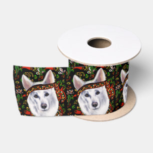 WHITE GERMAN SHEPHERD  MEXICO      SATIN RIBBON