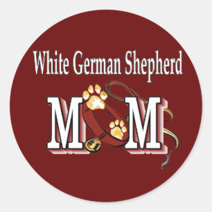 White German Shepherd Mom Gifts Classic Round Sticker