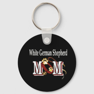 White German Shepherd Mom Gifts Keychain