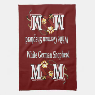 White German Shepherd Mom Kitchen Towel