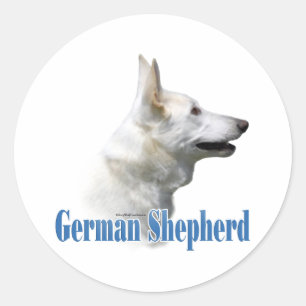 White German Shepherd Name - Sticker