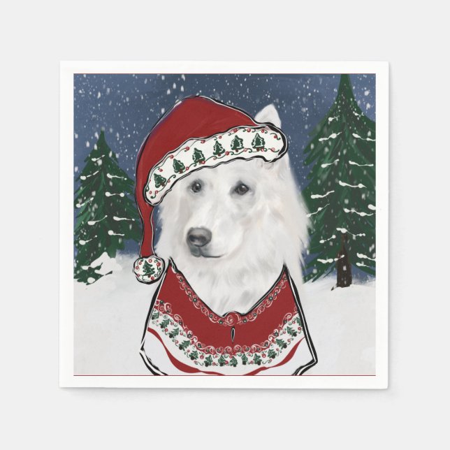 White German Shepherd  Napkin (Front)