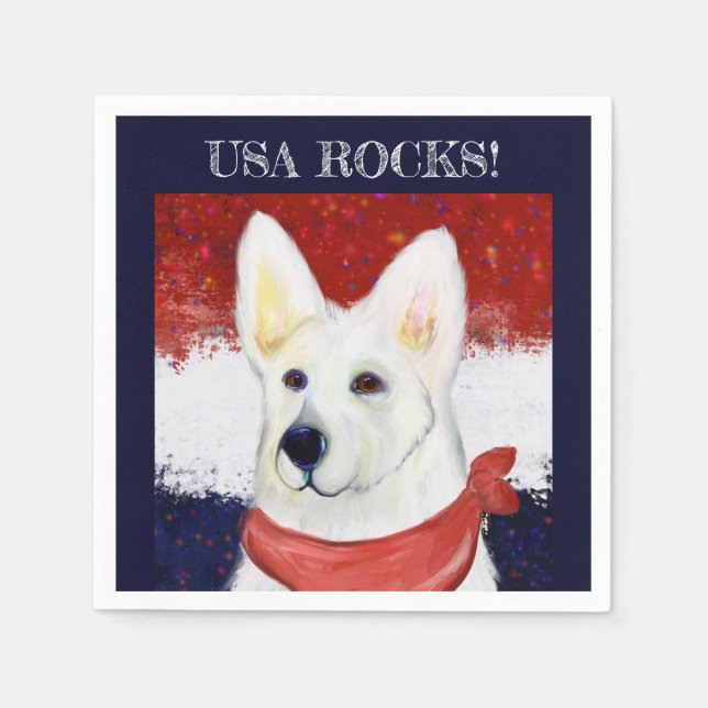  White German Shepherd     Napkin (Front)
