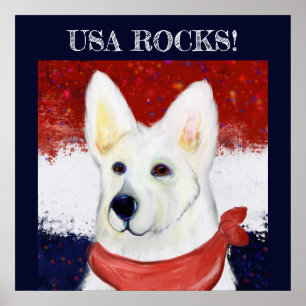  White German Shepherd  Poster