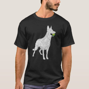 White German Shepherd Silhouette Gsd Tennis Ball D T-Shirt