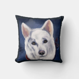 WHITE GERMAN SHEPHERD     THROW PILLOW