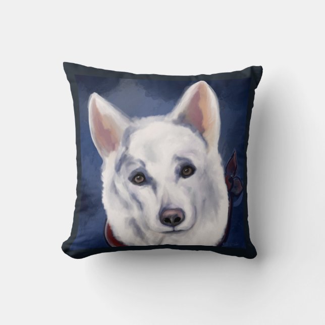 WHITE GERMAN SHEPHERD     THROW PILLOW (Front)