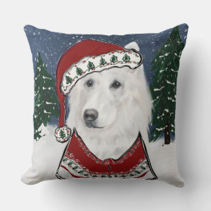 White German Shepherd  Throw Pillow