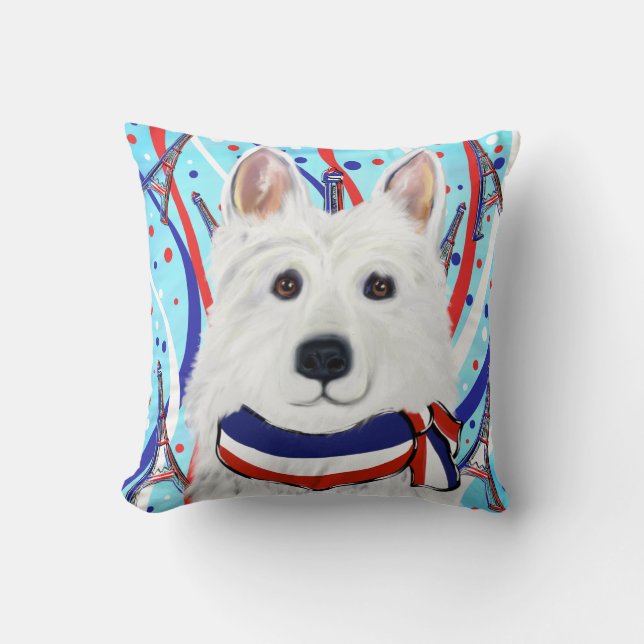 White German Shepherd Throw Pillow (Front)