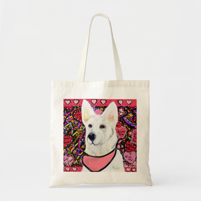 White German Shepherd Tote Bag (Front)