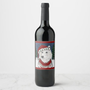 White German Shepherd Wine Label