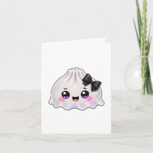 White Ghost Dumpling Squishy Halloween Black  Invitation