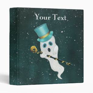 White Ghost in Top Hat With Skull Cane in Dark Sky Binder