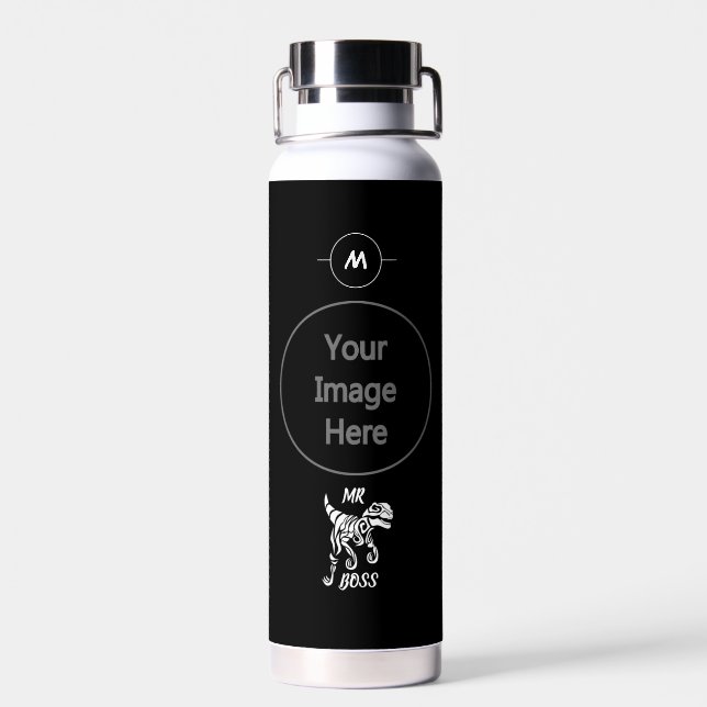 White Ghost Raptor  Water Bottle (Back)