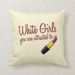 White Girls Throw Pillow