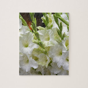 White gladiola flowers jigsaw puzzle