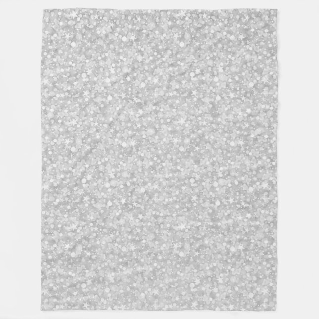 White Glitter And Sparkles Fleece Blanket (Front)