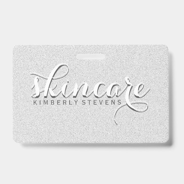 White Glitter Badge (Front)