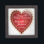 White Glitter & Diamonds Wedding Keepsake | Red Gift Box<br><div class="desc">Personalize Anniversary Gift Box ready for you to personalize. ✔NOTE: ONLY CHANGE THE TEMPLATE AREAS NEEDED! 😀 If needed, you can remove the text and start fresh adding whatever text and font you like. 📌If you need further customization, please click the "Click to Customize further" or "Customize or Edit Design"...</div>