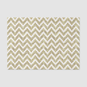 White Glitter Ikat Chevron Over White Background Tissue Paper