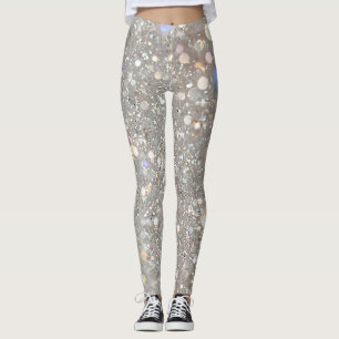 White Glitter Party Leggings