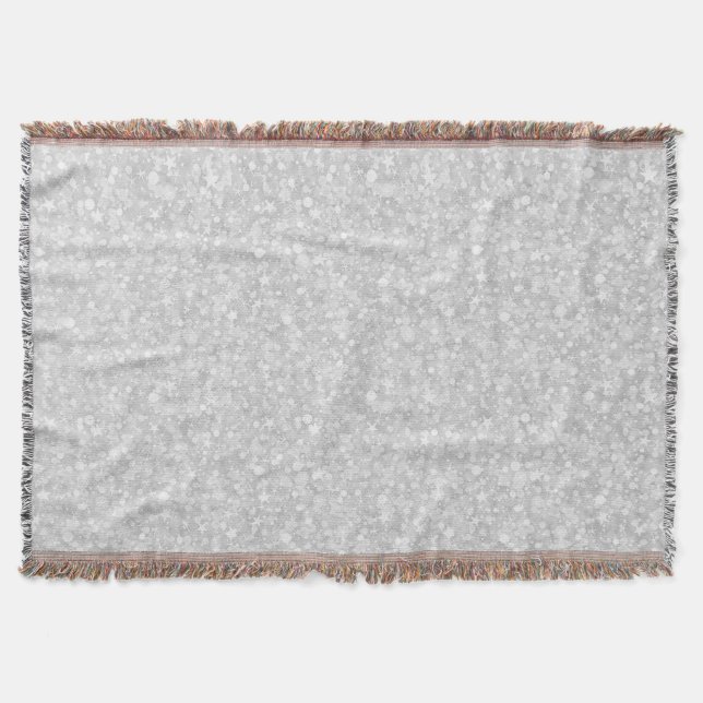 White Glitter & Sparkles Throw Blanket (Front)
