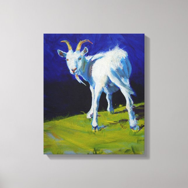 White Goat Painting Canvas Print (Front)