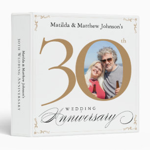White Gold 30th Wedding Anniversary Custom Photo Binder