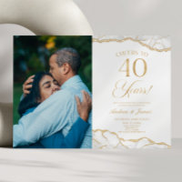 White Gold Agate 40th Wedding Anniversary Party
