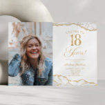White Gold Agate Picture 18th Birthday Party Invitation<br><div class="desc">This is an Elegant White Gold Agate Custom Picture Photo 18th Birthday Party Invitation!</div>