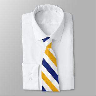 White Gold and Blue University Stripe Tie