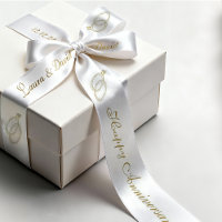  White Gold Anniversary Personalized Name Date
