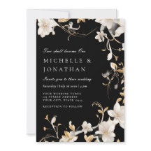 White Gold Black Modern Christian Bible Wedding