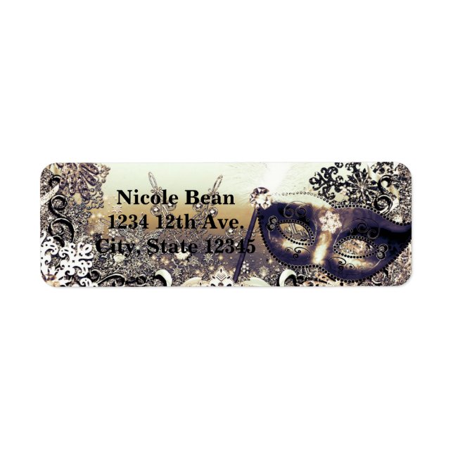 White Gold & Bronze Masquerade Winter Snowflakes (Front)
