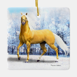 "White & Gold"  Ceramic Ornament